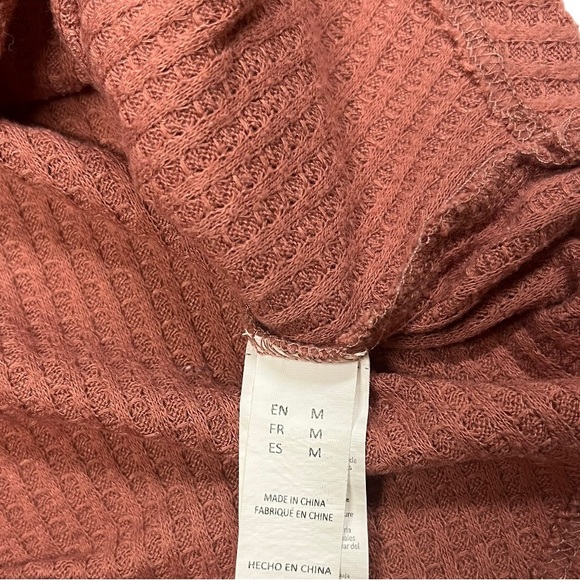 Weekend edition darker pink / reddish color long sleeve womens shirt with hood. - Picture 2 of 8